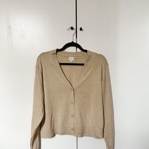 Target Tan Cardigan Sweater V-Neck Knit
